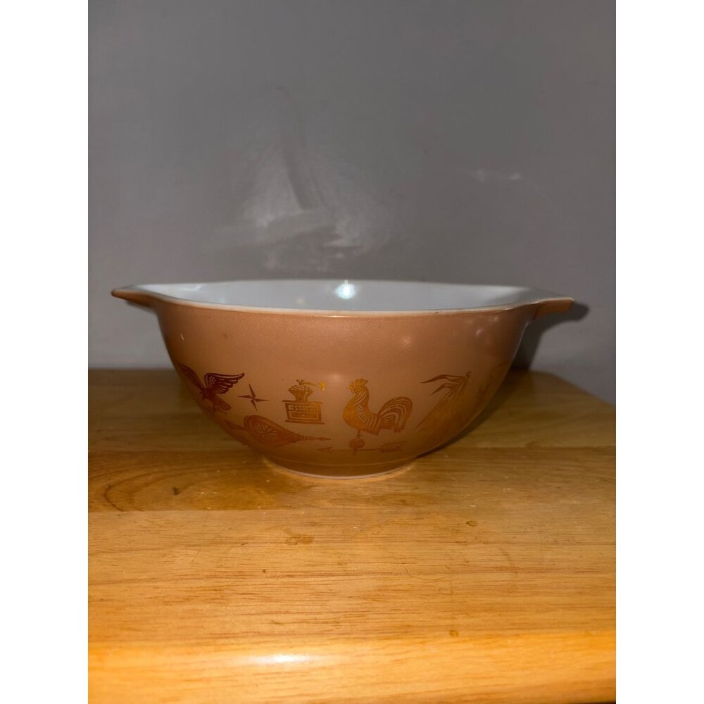 Vintage 4 Quart Pyrex Early Americana Cinderella Bowl 444 Handles #26 Bowl Dish